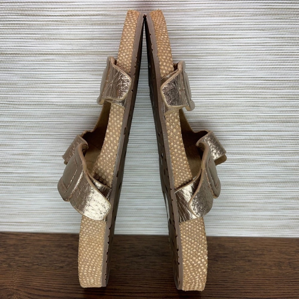 Pedro GARCIA Arielle Snake & Croc Embossed Buckle Slide Sandal In Hazelnut - Picture 8 of 14